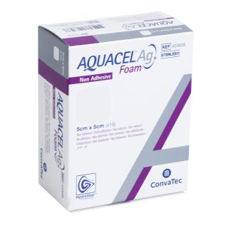 Aquacel Ag Foam nicht-adhäsiv Schaumverband 5x5cm 10 ST PZN 09060191