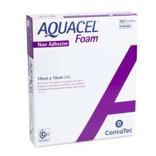 Aquacel Foam nicht-adhäsiv Schaumverband 15x15cm 5 ST PZN 08999807