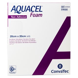 Aquacel Foam nicht-adhäsiv Schaumverband 20x20cm 5 ST PZN 08999836