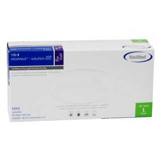 MaiMed solution100 Untersuchungshandschuhe Nitril Puderfrei blue violet L 100 ST PZN 11302750