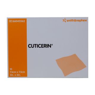 Cuticerin Gaze mit Salbenbeschichtung 7,5x7,5cm 10 ST PZN 03744758