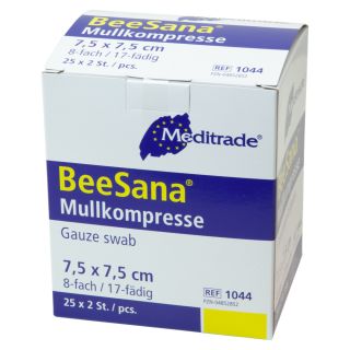 BeeSana Mullkompressen steril 8-fach 7,5x7,5cm 25x2ST PZN...