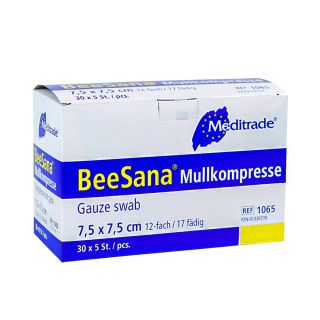 BeeSana Mullkompressen steril 12-fach 7,5x7,5cm 30x5 ST PZN 01330739