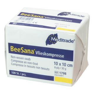 BeeSana Vlieskompresse unsteril 6-fach 10x10cm 30g 100 ST...