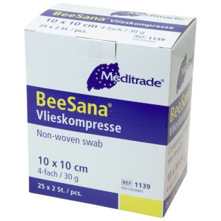 BeeSana Vlieskompresse steril 4-fach 10x10cm 30g 25x2 ST...