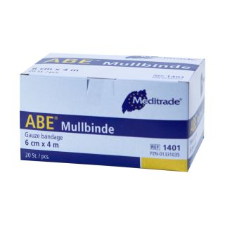 ABE Mullbinden Fixierbinde 6cmx4m 20 ST DIN  61631 PZN 01331035