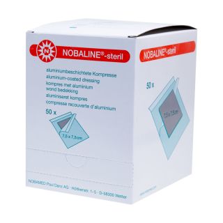 Nobaline-steril Aluminium Wundkompresse 7,5x7,5cm 50 ST PZN 07742986