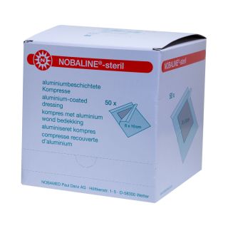 Nobaline-steril Aluminium Wundkompresse 8x10cm 50 ST PZN 07099059
