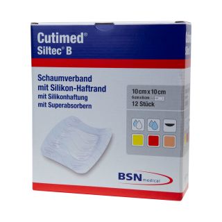 Cutimed Siltec B Schaumverband 10x10cm 12 ST PZN 010204198