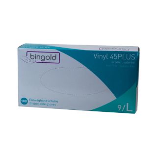 Bingold Vinyl 45Plus latexfrei puderfrei Einweghandschuhe Gr. L 100 ST