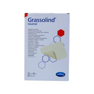 Grassolind neutral Salbenkompressen steril 7,5x10cm 10 ST PZN 03245624