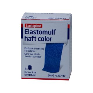 Elastomull haft color kohäsive Fixierbinde blau 6cmx4m 1 ST PZN 03393187