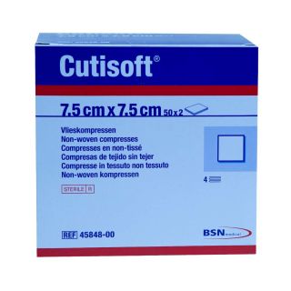 Cutisoft Vlieskompressen steril 7.5x7.5cm 50x2 ST PZN 04894885