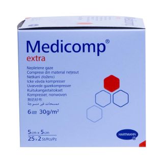 Medicomp extra Vlieskompressen steril 5x5cm 25x2 ST PZN 16585422