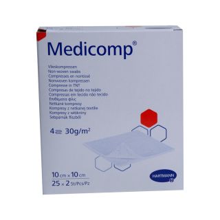 Medicomp Vliesstoffkompresse steril 10x10cm 25x2 ST PZN 16585445