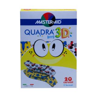 Quadra 3D Boys Kinderpflaster 78x20/78x26mm 20 ST PZN 11015861