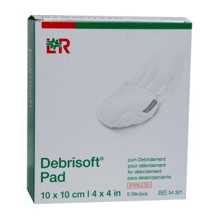Debrisoft Pad steril 10x10cm 5 ST PZN 13155158