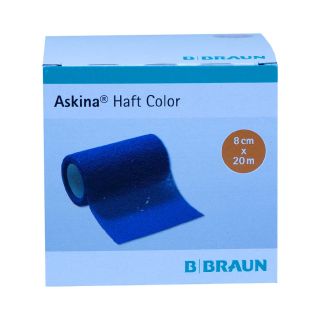 Askina Haft Color Fixierbinde blau 8cmx20m 1 ST PZN 7343476