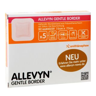 Allevyn Gentle Border Verband 7,5x7,5cm 5 ST PZN 06087427