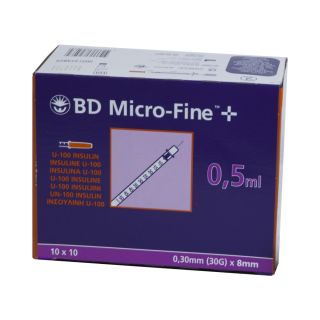 BD MicroFine+ U 100 Insulinspritzen 8mm 100x5 ml PZN...