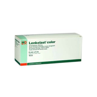 Lenkelast color Universalbinde Mittelzug blau 6cmx5m 10 ST PZN 01467444