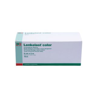 Lenkelast color Universalbinde Mittelzug blau 8cmx5m 10 ST PZN 01467450