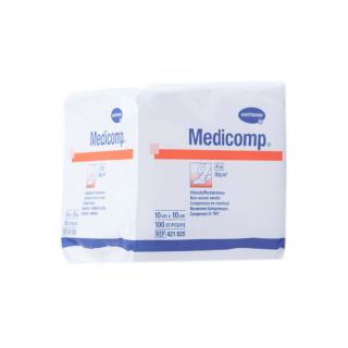 Medicomp Vliesstoffkompresse unsteril 10x10cm 100 ST PZN 04783855