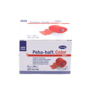 Peha-haft Color Fixierbinde rot latexfrei 6cmx20m 1 ST PZN 08886492