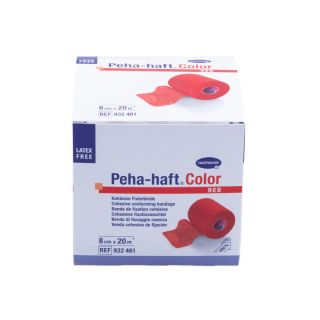 Peha-haft Color Fixierbinde rot latexfrei 8cmx20m 1 ST PZN 08886500