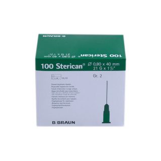 Sterican Kanülen Luer-Lok grün Gr.2 0,80x40mm 100 ST PZN 02050806