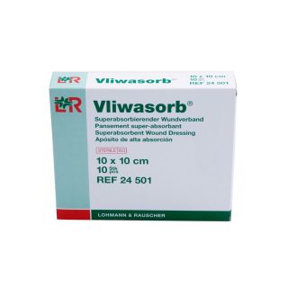 Vliwasorb superabsorbierender Wundverband steril 10x10cm 10 ST PZN 05974681