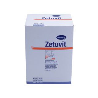 Zetuvit Saugkompresse steril 10x10cm 25 ST PZN 02724334