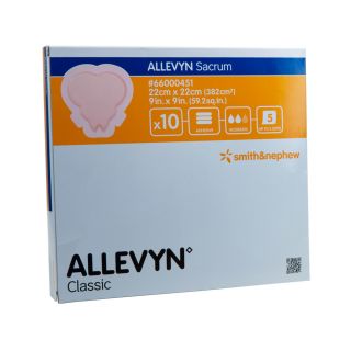 Allevyn Sacrum groß kontourierte Wundauflage 22x22cm 10 ST PZN 08891607