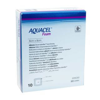 Aquacel Foam adhäsiv Schaumverband 8x8cm 10 ST PZN 08746495