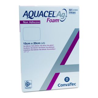 Aquacel Ag Foam nicht-adhäsiv Schaumverband 15x20cm 5 ST PZN 02927623