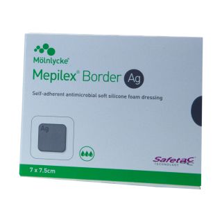 Mepilex Border Ag Schaumverband 7x7,5 cm 5 ST PZN 01410438